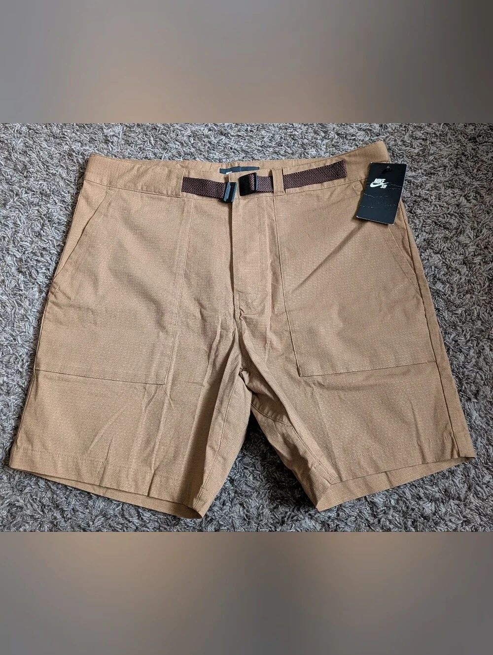 NWT Nike SB Skateboarding Brown Belted Cotton Ripstop 8